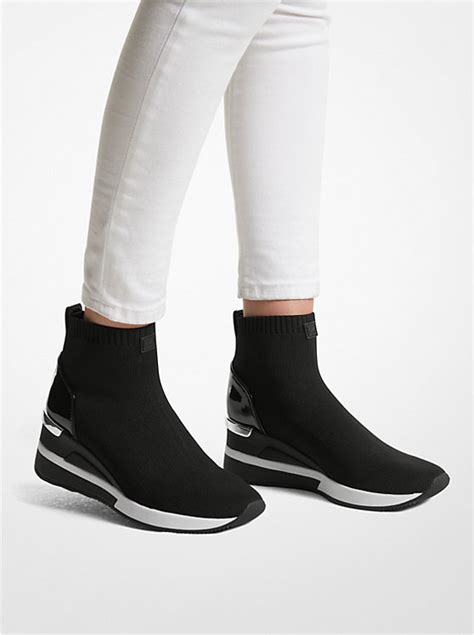 michael michael kors skyler stretch-knit lace-up sock sneakers|MICHAEL Michael Kors Women's Skyler Extreme Sock High.